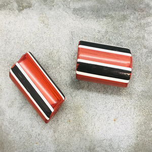 Venta al por mayor a granel grandes rayas ovaladas Chevron Rosetta cuentas de cristal de Murano raras joyería de cristal veneciano que hace diseños creativos - Product Image 1