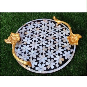 Plateau de service en incrustation d'os, plateau de service alimentaire, plateau de service pour manger, travailler, ranger, cuisine, salon, salle de bain, hôpitaux et extérieur - Product Image 6