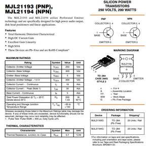 Mjl21193g bóng bán dẫn điện NPN 250V 16A 200W bóng bán dẫn khuếch đại âm thanh công suất cao cho điều khiển công nghiệp và thiết bị âm thanh - Product Image 3