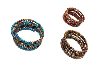 Handmade Fashion Seed <b>Bead</b> <b>Bracelet</b> Eco-Friendly Artisan Jewelry with Natural Seeds in Colorful Coiled Designs - Product Image 2