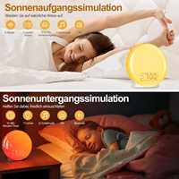 Jam Alarm Digital Sunrise dengan Daya USB, Radio, Lampu Bangun, Fitur White Noise dan Temperatur untuk Penggunaan di Kamar Tidur dan Kantor