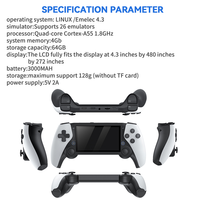 Nouvelle console de jeu portable M25, écran IPS 4,3'', système EmELEC, RK3566, double joystick, lecteur de jeux vidéo rétro, compatible avec Ps1 PSP