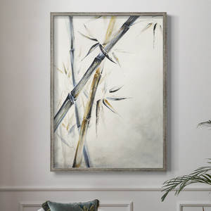 Impression encadrée en bois massif de bambou Impression décorative d'art mural noir - Product Image 2