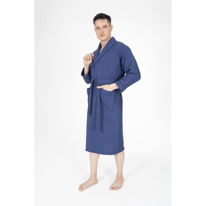 Albornoz/Bata de Baño de la Serie Varol Chaos, 100% Algodón, Cuello Chal, Tejido Waffle Acolchado - Product Image 6