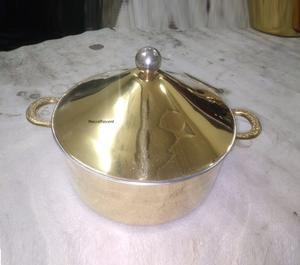 Olla de Metal de diseño árabe, cazuela de lujo de la mejor calidad con tapa hecha a mano, calentador de alimentos de mesa de estilo moderno para uso en la cocina - Product Image 1