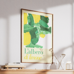 Moderno Mediterráneo L'albero Di Limone lienzo arte pintura con marco de madera - Product Image 4