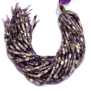 Natural <b>Amethyst</b> Tube Shaped Gemstone Beads Purple Crystal Strand For Jewelry Making Wholesale Bulk Supply - Product Image 2