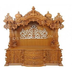Buy Heavy Carved Sagwan Wooden Temple For Home <b>Large</b> Teak Wooden Temple Manufacturer Solid Wood Hand Carved Pooja Ghar Australia - Product Image 1