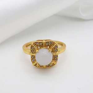 Anillo Midi para nudillos Vintage de moda para mujer, venta al por mayor, flor chapada en oro, estrella, piedra lunar apilable para ocasiones de compromiso - Product Image 6