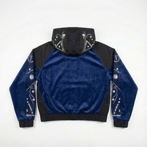 2026 Women Winter Heavyweight Streetwear <b>Hoodie</b> <b>Velour</b> Velvet Rhinestone Embroidery Crop Top Pullover Manufacturer Wholesale - Product Image 2