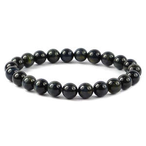 Bracelet en cristal d'œil de tigre bleu, pierre précieuse naturelle pour le calme et la clarté - Product Image 1