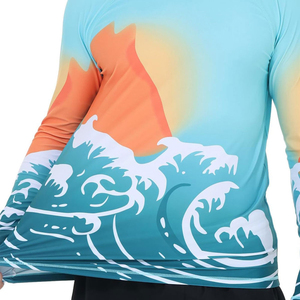 เสื้อแรชการ์ดแขนยาวสำหรับผู้ชายชุดฝึกป้องกันผื่นพิมพ์ซับลิเมชันตามสั่ง - Product Image 3