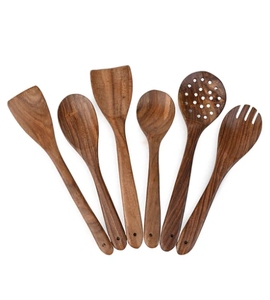 Ustensiles de cuisine en bois de Sesham légers et durables ensemble de 6 pièces Ustensiles en teck lisse avec prise en main confortable Léger - Product Image 1