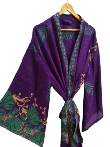 Camisa de Playa, Kimono de Seda para Mujer, Multicolor, Suave, Ropa de Casa, Blusa de Seda Multicolor, Kimono Corto Tipo Túnica - Product Image 4