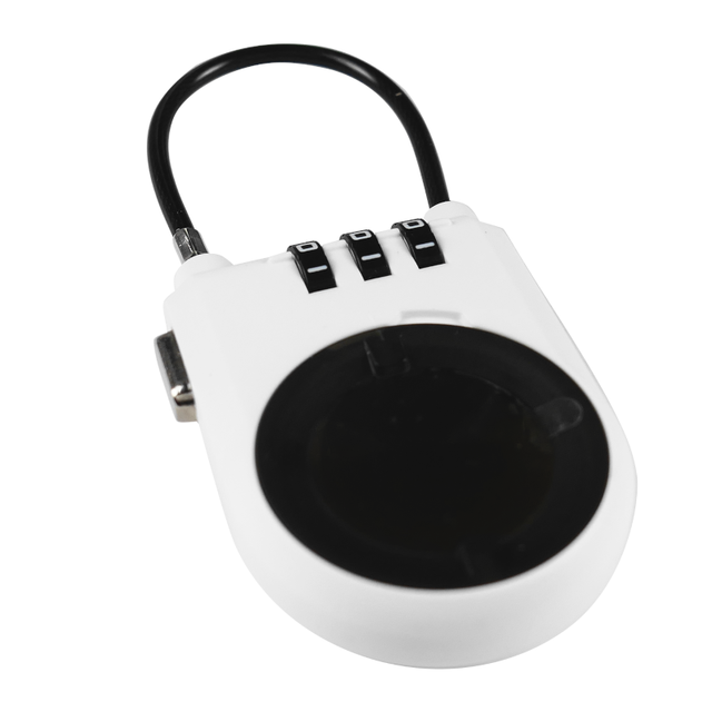 ABA Compact White ABS AirTag Holder Combination Lock Anti-Theft Hard Shell for Indoor/Outdoor Use Travel Safe Model ARV-S41004