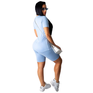 Conjuntos de fitness de Yoga de verano de alta calidad Ropa deportiva Chándal-Top Shorts Leggings disponibles a precio mayorista - Product Image 4