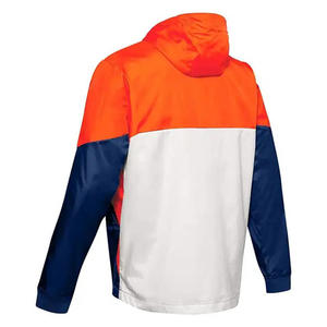 Chaquetas cortavientos de estilo callejero para hombre, venta al por mayor, transpirable, de secado rápido, color bloque, lona, ropa en blanco - Product Image 4