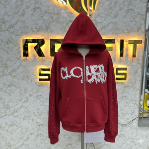 Sudadera con Capucha y Cremallera de Fabricación Propia a Bajo Precio, Color Negro Estampado, Sudadera con Capucha para Hombre a Precio Económico - Product Image 6