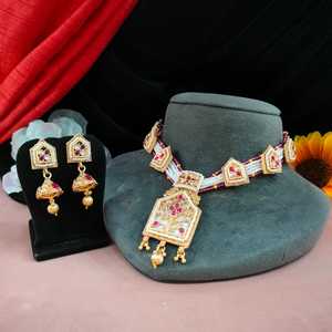 Mother of Pearl Stone and Colorful Kundan <b>Necklace</b> Pearls Work Finest Quality MOP Stone, Pearls And Colorful Kundan Unique <b>Charm</b> - Product Image 1