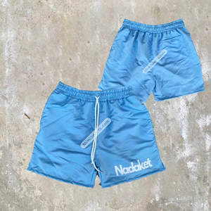 Pantalones cortos de algodón/poliéster personalizados naranja neón transpirables más vendidos, diseño cortavientos de punto, logotipo serigrafiado, cintura elástica - Product Image 4