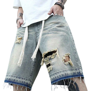 Short en jean coupe ajustée d'été pour hommes à la mode Style décontracté confortable avec tissu doux motif solide Service OEM disponible - Product Image 6