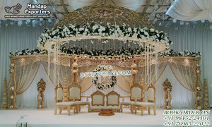 Decoración Tradicional Hindú para Mandap de Bodas, Fascinantes Decoraciones para la Ceremonia del Mandap Vidhi para Bodas Indias en el Reino Unido - Product Image 4