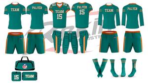 Uniformes de fútbol americano con impresión por sublimación personalizada de calidad superior para hombres, paquete completo de equipo juvenil, conjuntos elegantes para ropa de fútbol - Product Image 5