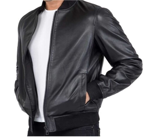 Chaqueta de invierno para hombre de American Flight, chaqueta Bomber de cuero con función cortavientos, diseño ODM, cierre de cremallera, forro de alta calidad - Product Image 3