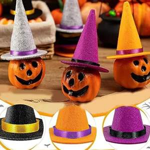 Pafu 2025 decoración de escena de fiesta de Halloween personalizable para muñecas suministros de vacaciones Mini sombrero de bruja de fieltro - Product Image 3
