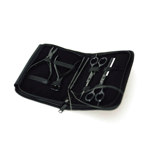Kit de herramientas para extensión de pelo, alicates y tijeras de acero inoxidable, estuche con cremallera, Logo personalizado - Product Image 3
