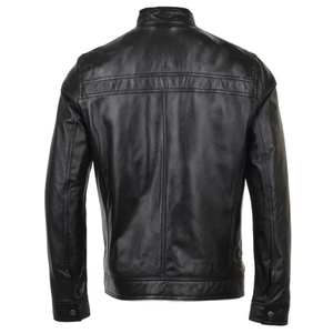 Chaqueta de Cuero Personalizada para Hombre, Cuello Alto, Transpirable, Estilo Casual Vintage para Exteriores, Talla Grande, Chaqueta de Otoño - Product Image 5