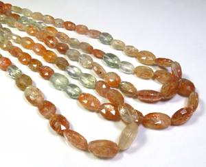 Perles de pierres précieuses facettées en quartz orange africain naturel, pierre de soleil, coupe brillante, 9-14 mm, jeu de couleurs, certifiées CNAS, haute joaillerie, 18 pouces - Product Image 3