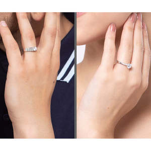 NOVAMART Fine Premium 925 Pure Sterling Silver Men's <b>Ring</b> Rhodium Plated with Diamond and Zircon Inlay Perfect Gift for <b>Couples</b> - Product Image 4
