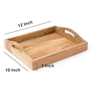 Bandeja de madera para servir con mango recortado Bandeja de madera más vendida para decoración de comedor - Product Image 4