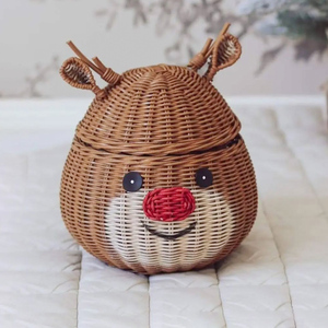 Cesta de ratán de lujo para decoración de habitaciones infantiles, cestas de almacenamiento naturales, precio al por mayor - Product Image 1