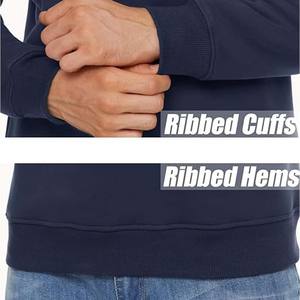 Sudadera de Forro Polar para Hombre, Cuello Redondo, Forro Sherpa, Manga Larga, Color Azul Marino - Product Image 6