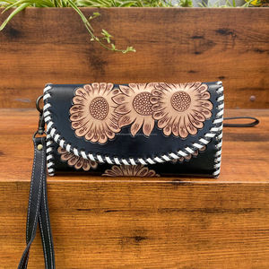 กระเป๋าคลัทช์สำหรับใส่โทรศัพท์ลายดอกไม้ดีไซน์ทันสมัยกระเป๋าเงินหนังสไตล์ตะวันตกอเนกประสงค์มาใหม่ - Product Image 2
