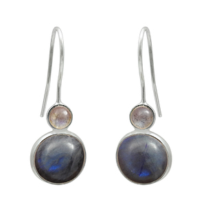 Nouveauté Design de luxe 925 argent Sterling Labradorite naturelle pierres précieuses Look classique boucles d'oreilles pour femme filles bijoux - Product Image 1