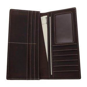 Hot Sale High Quality PU Men's Leather <b>Wallet</b> Custom Business Long Size with Open Closure and Polyester Lining - Product Image 1