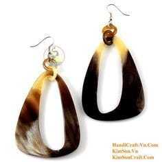 Pendientes de cuerno de búfalo de origen ético, hechos a mano, estilo tradicional indio, diseño colgante, personalizables, estilo vintage - Product Image 4