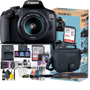 กล้องดิจิตอล DSLR พร้อมเลนส์ 18-55 มม. การ์ดหน่วยความจำ 64GB อุปกรณ์ถ่ายภาพ - Product Image 2