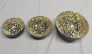 ชามทองแดงทรงกลมดีไซน์กระจกสีทองและสีเงิน - Product Image 2