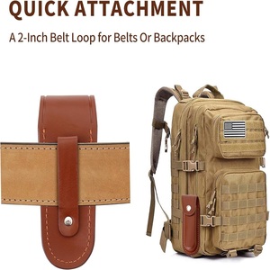 Couteau de chasse de luxe étui en cuir étui de couteau pliant en cuir étui de couteau de poche en cuir avec boucle de ceinture - Product Image 3