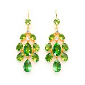 Boucles d'oreilles ovales et en forme de poire en argent sterling 925 plaqué or 18 carats, de luxe, vertes, hydro, multi-tailles, cadeau idéal pour les femmes - Product Image 6