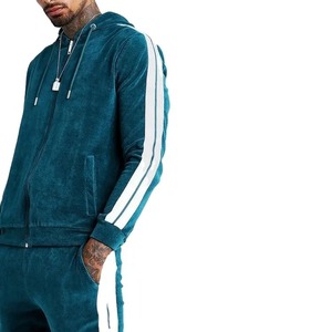 2025 velours survêtement surdimensionné Sport survêtement hommes Vintage velours costumes doux respirant unisexe survêtement Logo personnalisé adultes - Product Image 6