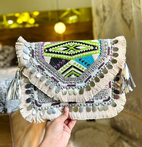 Exquisitos bolsos tribales Retro bordados para mujer, bolsos de mano étnicos artesanales bohemios coloridos, bolsos de noche - Product Image 4
