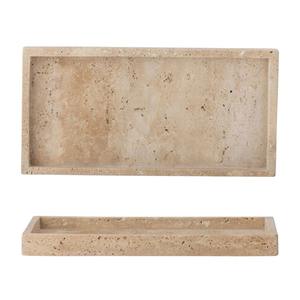 Bandeja de piedra travertino, organizador de piedra natural crema rectangular, plato de servicio, bandeja de tocador de baño, accesorios de cocina de café - Product Image 1