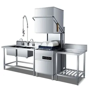 Высокая температура стиральная нержавеющая сталь Отель Ресторан Коммерческая вытяжка Тип посудомоечной машины для продажи - Product Image 1