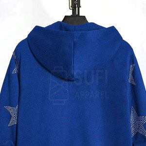 Sudadera con Capucha Brillante con Pedrería para Hombre, 100% Algodón, Ligera para Invierno, Elegante con Detalles de Piedras Reflectantes - Product Image 6