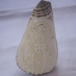 Conus Shell tallado Krishna ornamento crudo técnica SEASHELL JEWELRY con estilos religiosos - Product Image 1